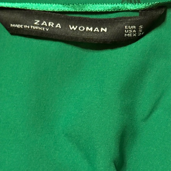 Zara Kelly Green Midi Dress & Matching Animal Skin Bag With Metal Chain Set NWOT - Picture 15 of 15